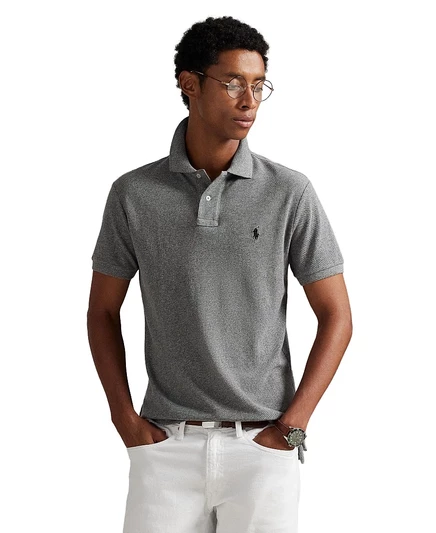Мужское поло Polo Ralph Lauren Custom Slim-Fit, серое (2)