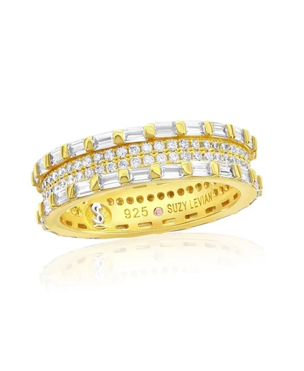 Золотой браслет Eternity Band из стерлингового серебра Suzy Levian в обрамлении круглого кубического циркония