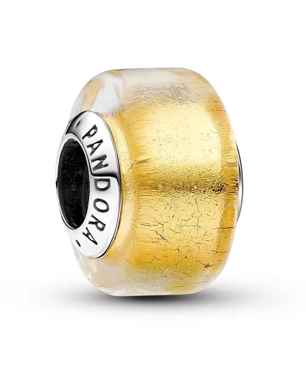 Золотой Мини-шарм из муранского стекла Pandora gold