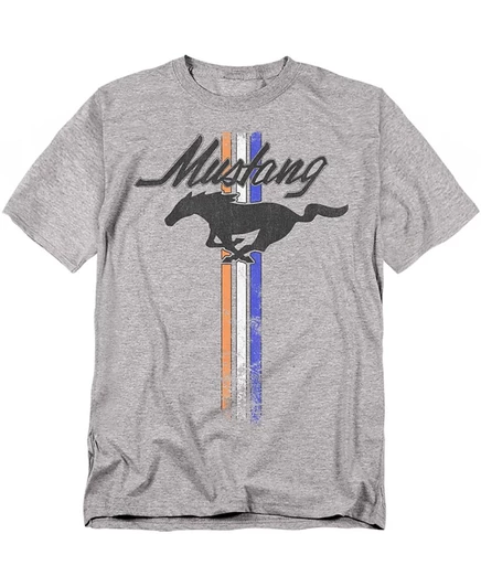 Унисекс футболка Mustang Ford Stripes, серая