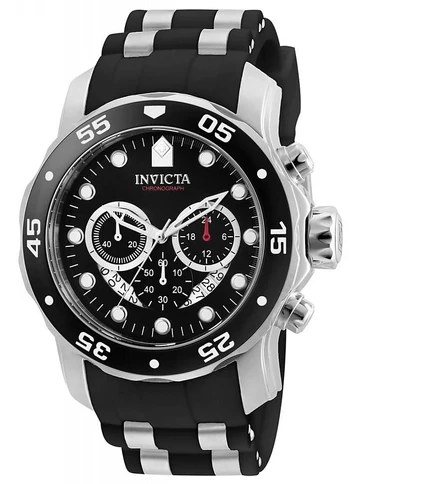Мужские кварцевые часы Invicta 6977 Pro Diver с хронографом, циферблат черный /вставки из нержавеющей стали