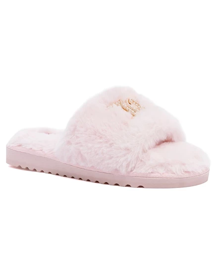 Женские плюшевые тапочки с логотипом Herin от Juicy Couture розового цвета