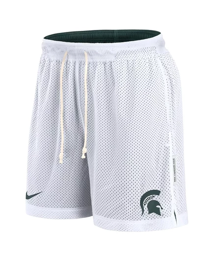 Мужские бело-зеленые спортивные шорты Nike Michigan State Spartans Prime Time с реверсивным рисунком white, green