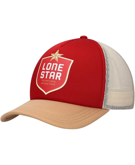 Мужская регулируемая шляпа дальнобойщика из пивной пены Lone Star с красными/коричневыми крышками red, tan