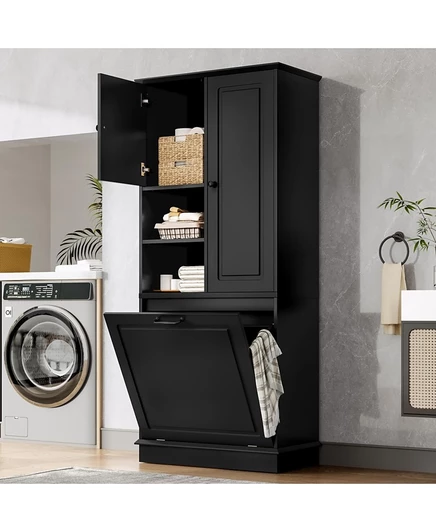 Шкаф CASAINC 68"H из МДФ с высокими регулируемыми полками и выдвижной корзиной для хранения
