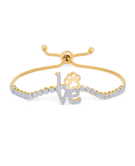 Браслет Macy's Love Paw с бриллиантовым акцентом, позолоченный