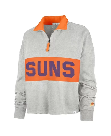 Женская брендовая куртка Heather Grey Phoenix Suns Breakthrough Remi с застежкой на четверть молнии от бренда '47 heather gray