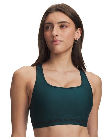 Женский спортивный топ Under Armour Medium Impact, зеленый/черный