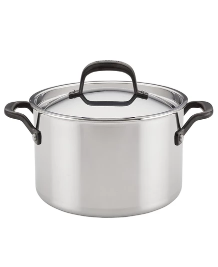 Кастрюля KitchenAid 5-слойная нерж. сталь 5,7 л, серебристая