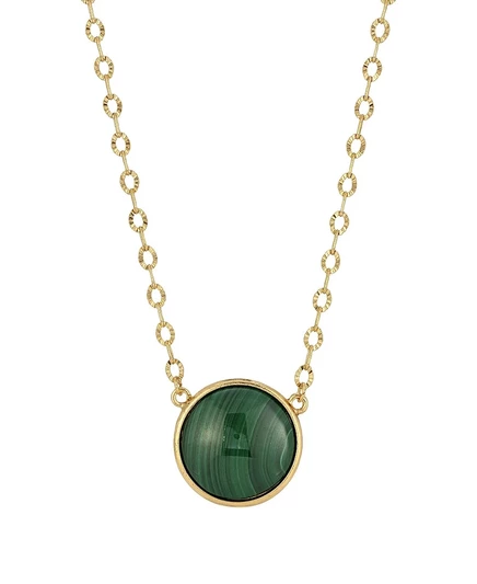 Ожерелье 2028 Gold-Tone с малахитом, зеленое