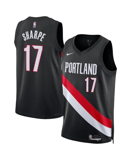 Мужские и женские черные блейзеры Shaedon Sharpe Portland Trail из джерси Swingman - Icon Edition black