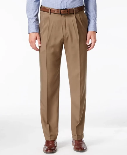Мужские классические брюки Haggar ECLO Stria с защипами, бежевые