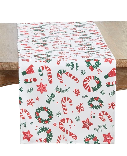 Дорожка на стол Saro Lifestyle Christmas Wrapping Paper 41×183 см, красная