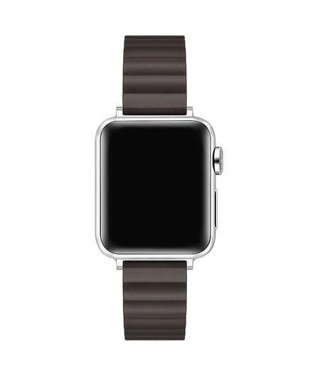 Шикарный технологичный магнитный силиконовый ремешок для Apple Watch коричневого цвета