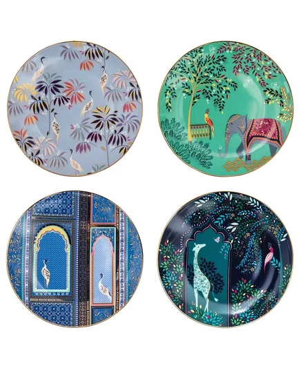 Тарелки для торта Portmeirion Sara Miller, 4 шт., разноцветные