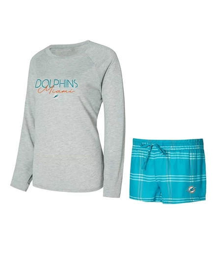 Женский комплект Concepts Sport Miami Dolphins, аква/серый