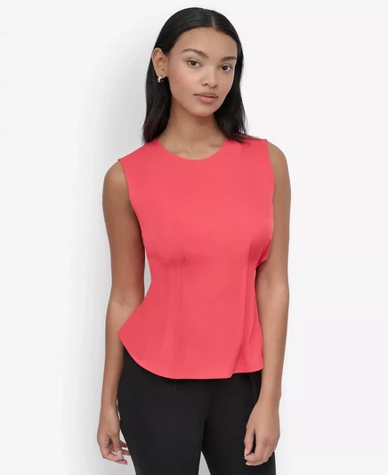  Женская блузка с баской без рукавов  DKNY watermelon sugar