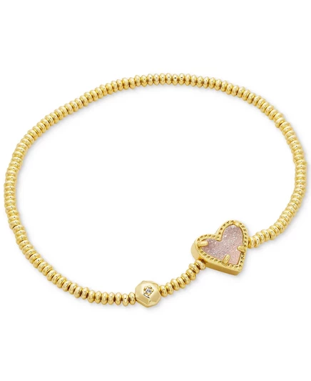 Браслет Kendra Scott Ari Heart растягивающийся, 16,5 см, золотистый