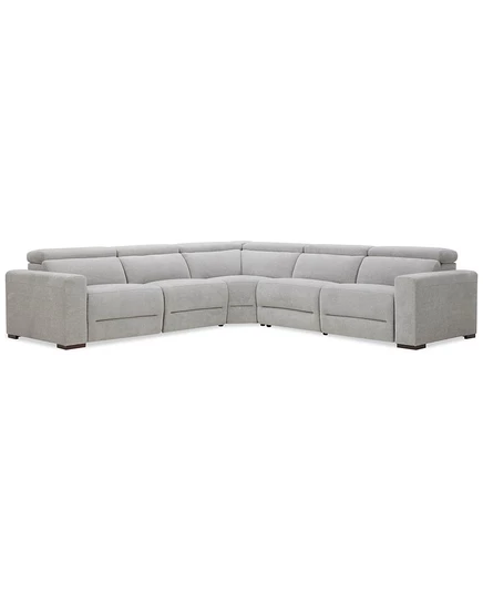 Диван Macy's Nevio, 5 секций, 2 электрокресла, минерал