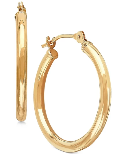 Женские серьги-кольца Macy's Polished Tube 10k, золотые