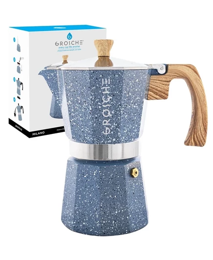 Гейзерная кофеварка GROSCHE Milano Stone, 6 чашек, синяя