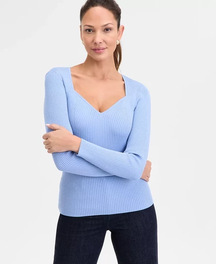  Женский свитер с круглым вырезом, эксклюзивно в Macy's blue saber