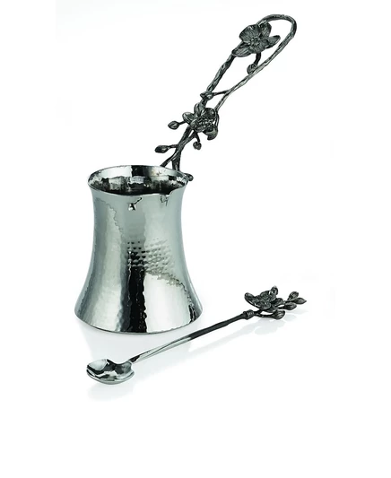 Кофейник Michael Aram Black Orchid с ложкой, серебристый