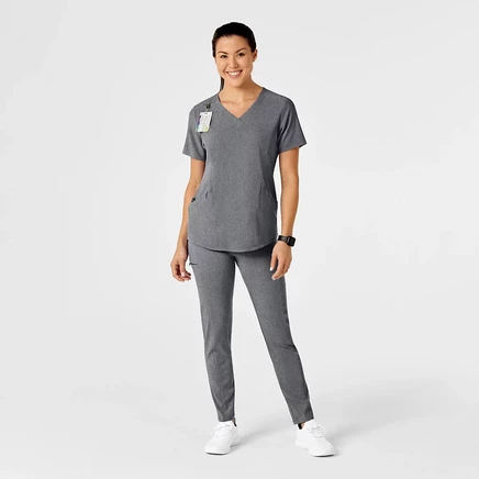 Брюки-скраб Wink Plus Size RENEW с высокой талией Power Scrub Pant grey heather