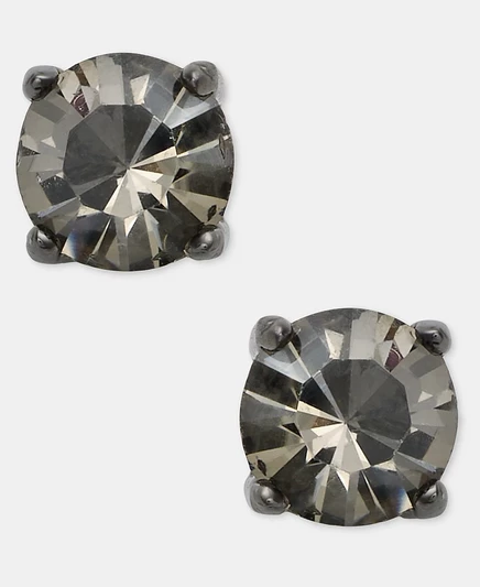 Серьги-пусеты Givenchy с кристаллами, темно-серые