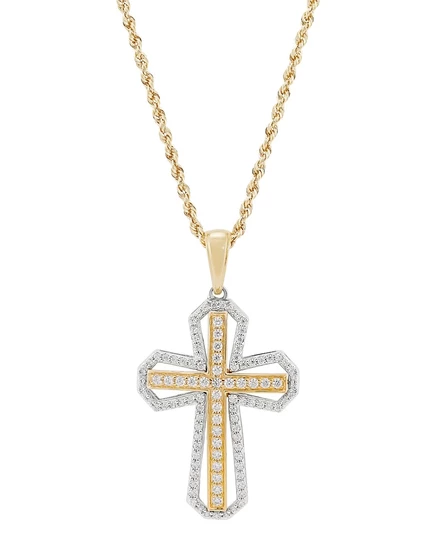 Мужское ожерелье Grown With Love крест 22″ 14k двухцветное, золотое