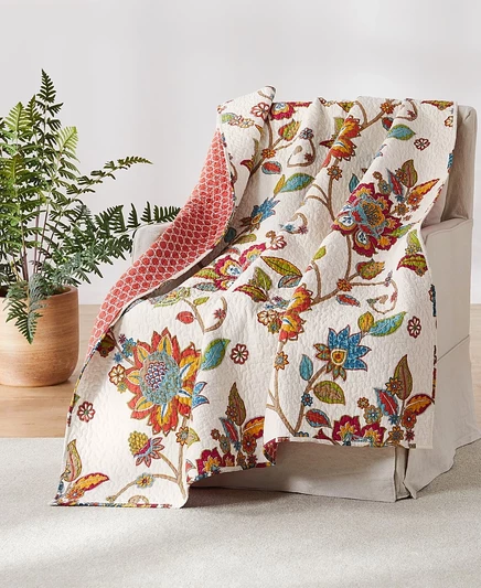 Стеганый плед Levtex Clementine Spring, 50×60″, разноцветный