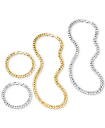 Мужская коллекция цепей Italian Gold Cuban Link, 9 мм
