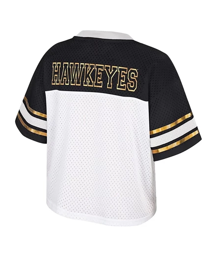 Женская укороченная футбольная майка Colosseum White Iowa Hawkeyes Treasure от Colosseum white