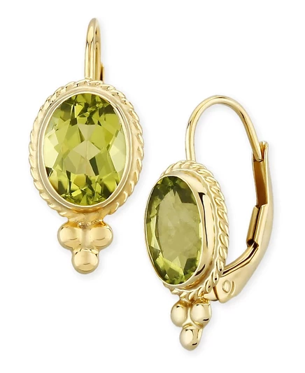 Серьги-подвески Macy's из золота 585 пробы, перидот