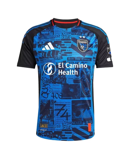 Мужская игровая футболка Adidas San Jose Earthquakes Arango 2025, черная