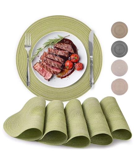 Круглые коврики Zulay Kitchen, 6 шт., зеленые