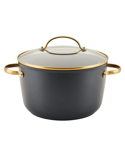 Кастрюля Farberware Forged Induction 5,7 л с крышкой, антипригарная, черная