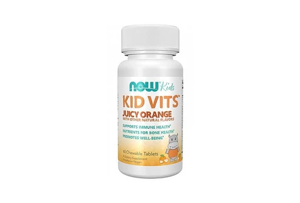 Жевательные таблетки NOW Foods Kid Vits Juicy Orange, 60 цветных пастилок