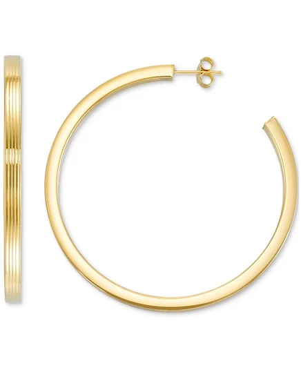 Серьги-конго Macy's C-образные 14k позолота, 2,25″, золотистые