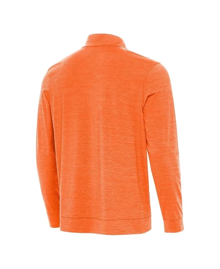 Яркий топ-гольф Clemson Tigers Golfer от Antigua для мужчин Heather Orange с застежкой на четверть молнии heather orange