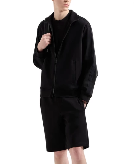 AX Armani Exchange Мужская спортивная куртка с логотипом AX Armani Exchange на молнии обычного кроя solid black