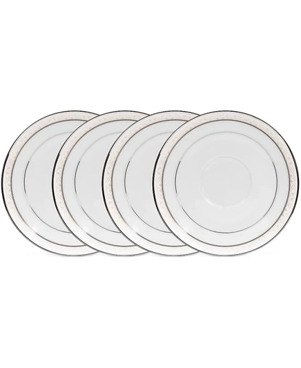 Блюдца Noritake Montvale Platinum набор из 4, 15 см, белые