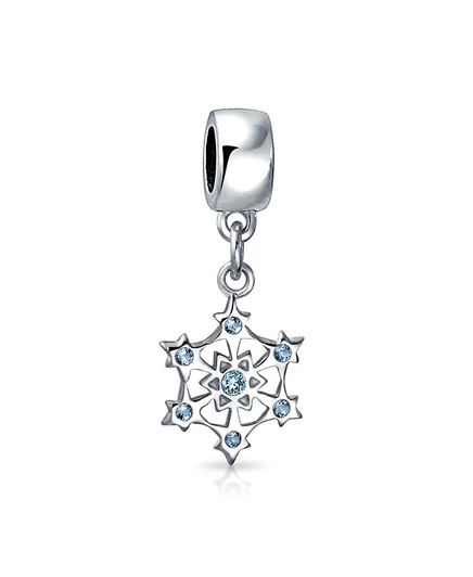 Шарм для браслета Bling Jewelry снежинка серебро 925, голубой
