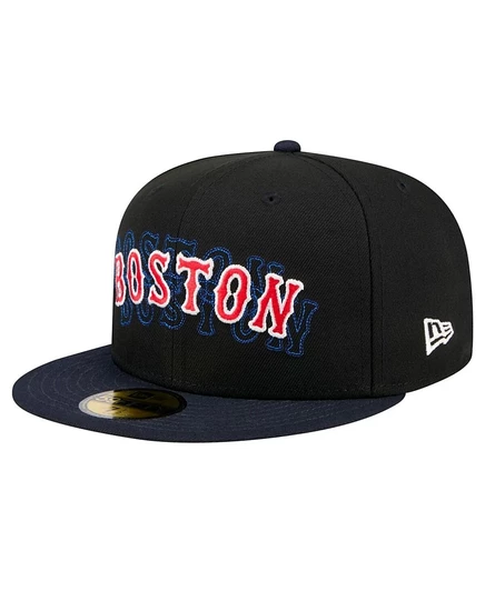 Мужская черная приталенная шляпа New Era Boston Red Sox Shadow Stitch 59FIFTY от New Era black