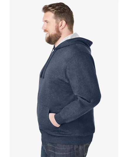 Флисовый пуловер с капюшоном KingSize Big & Tall heather midnight teal