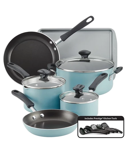 Набор посуды Farberware Cookstart, 15 предметов, бирюзовый