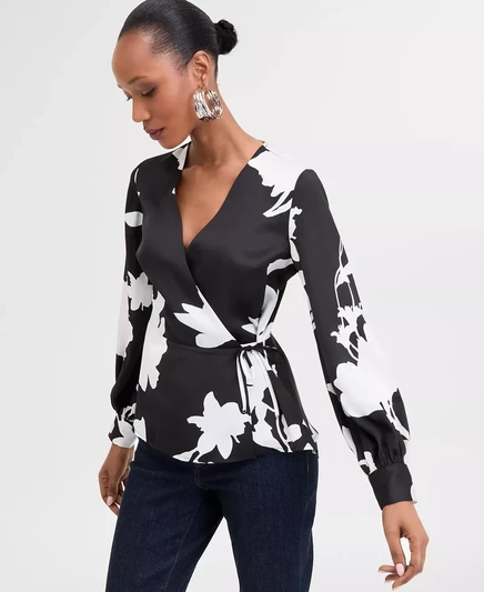 Женский топ с баской от I.N.C. International Concepts, эксклюзивно представленный в Macy's ina blooms