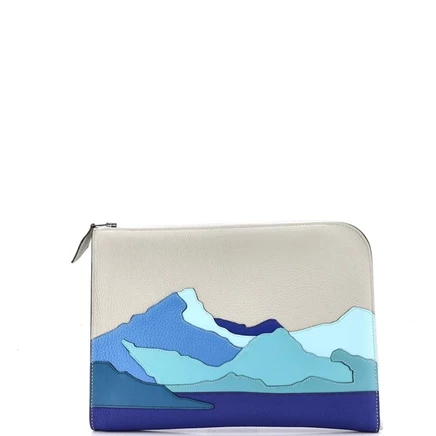 Женский чехол Hermès Endless Road Zip из кожи, серый