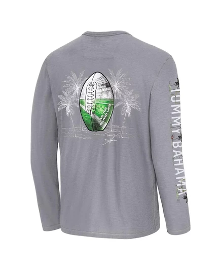 Мужская серая футболка Tommy Bahama с длинным рукавом Kansas City Chiefs Oasis End Zone Lux gray