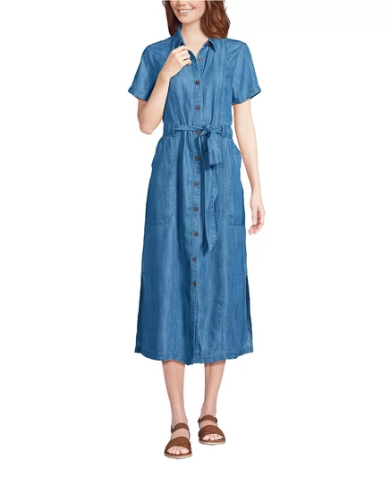  Женское миди-платье из тенсельного волокна цвета индиго soft indigo